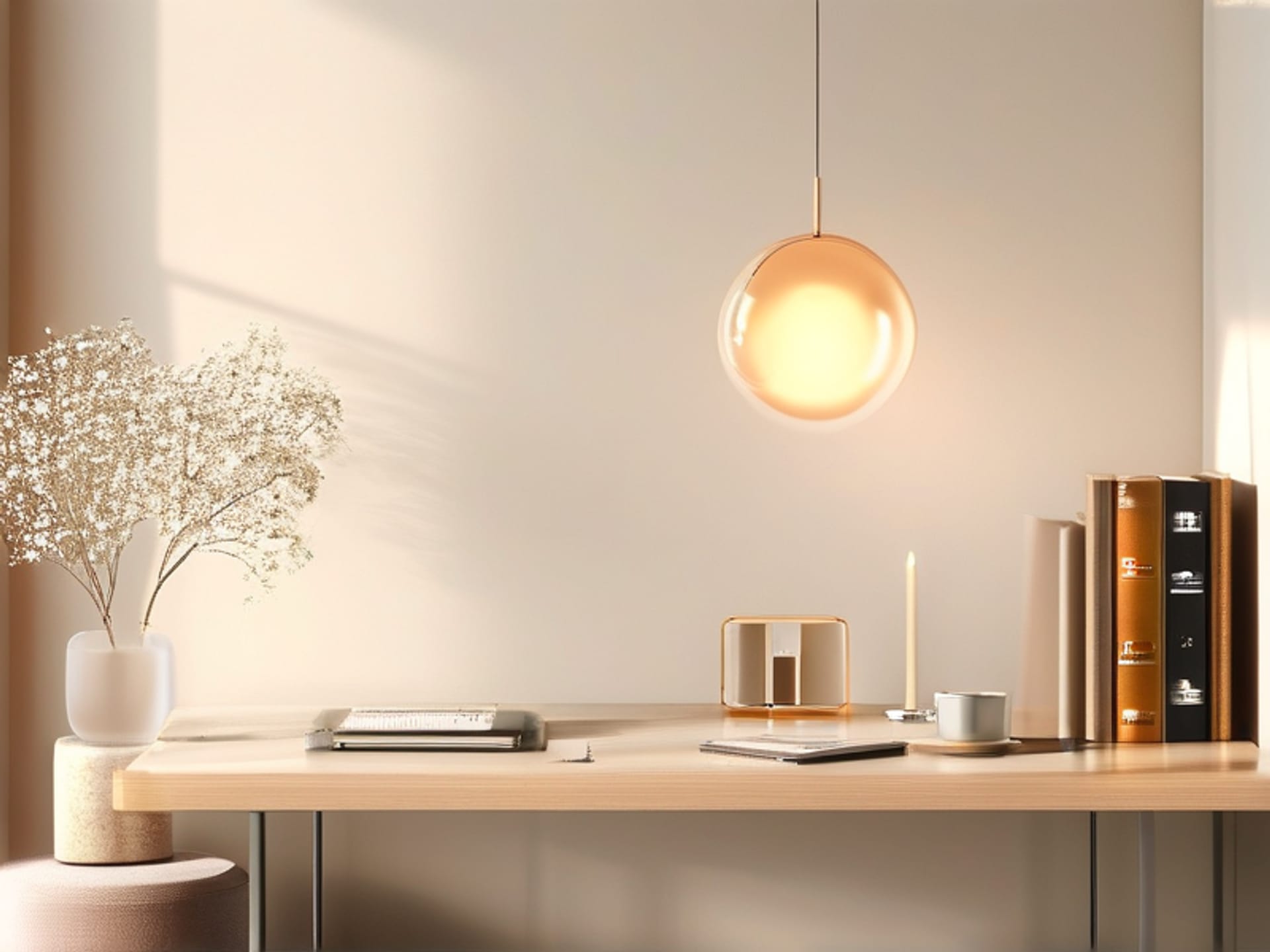 Social media scheduling freedom AI image prompt: An elegant, minimalist wall calendar made of translucent glass. Each day has a single, beautiful social media icon (Instagram camera, Twitter bird, etc.) elegantly floating in its slot. A peaceful, sunlit room in the background. Style: Clean, serene, 3D render, soft focus, cinematic lighting. Concept: Organized peace. --ar 16:9 --v 6.0