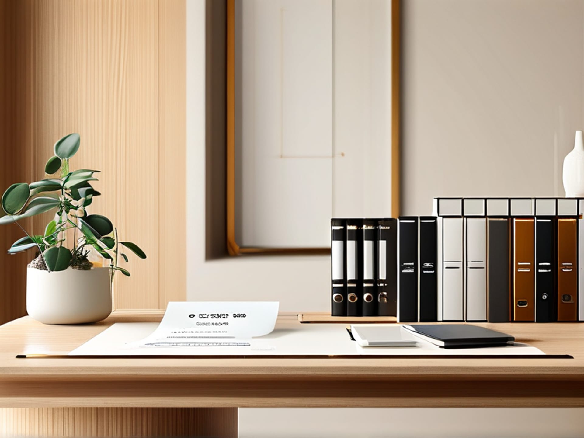 Midjourney prompt: Clean, minimalist, isometric 3D vector illustration of a perfect invoice template floating above a light oak desk. Labels point to key elements: 'Your Logo Here', 'Clear Itemized List', 'Unmissable Total', 'Payment Button'. Modern, sleek, corporate illustration style, light background.