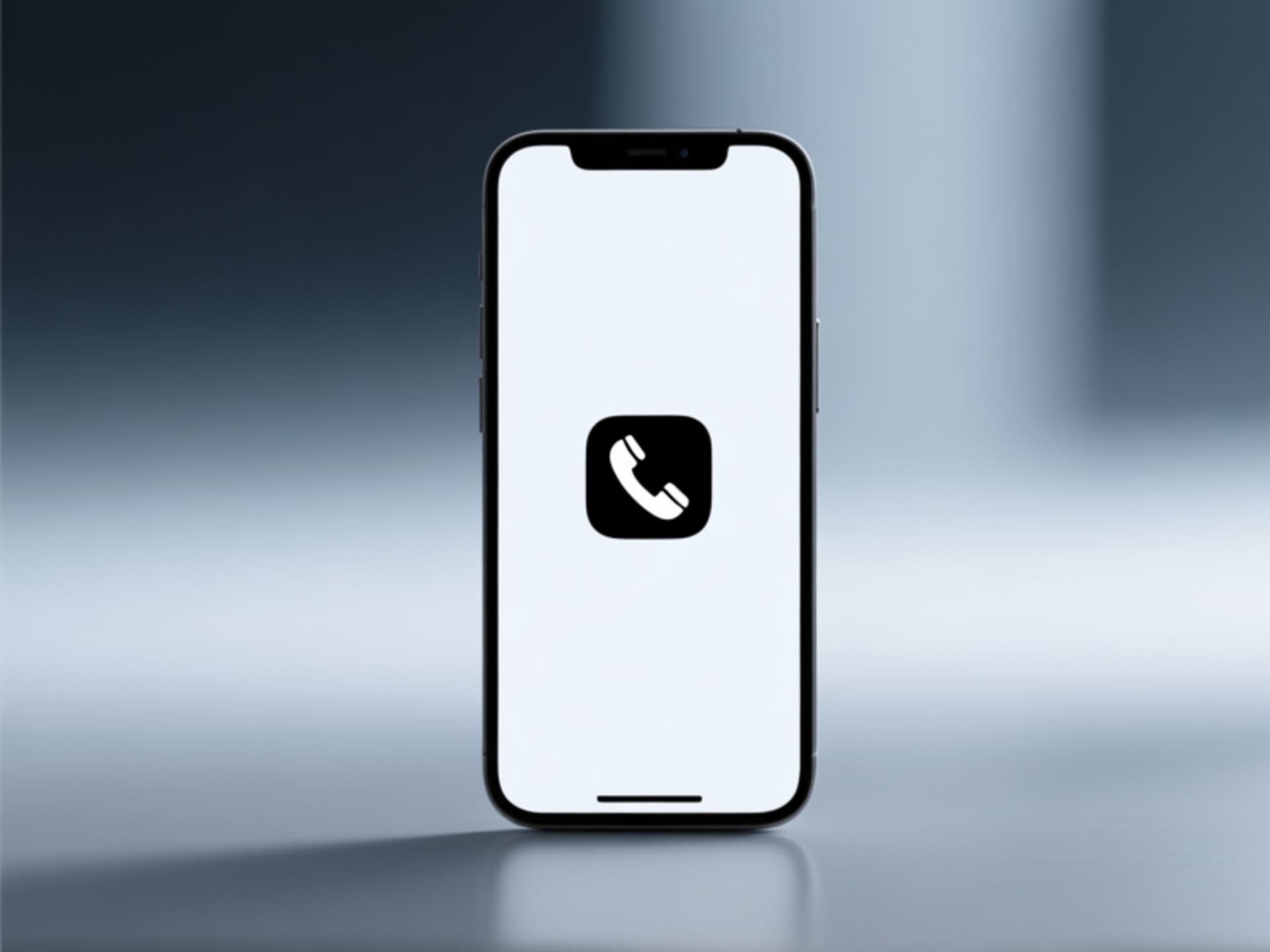 AI Visual: On a smartphone's lock screen, a single, bold icon for a phone app sits against a clean, blurred wallpaper. The rest of the space is empty, minimal, serene. Modern tech photography. –ar 9:16